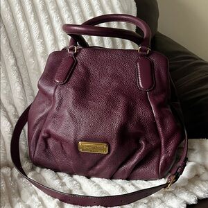Marc By Marc Jacobs  Q FRAN Deep Plum Pebble Leather Shoulder Bag